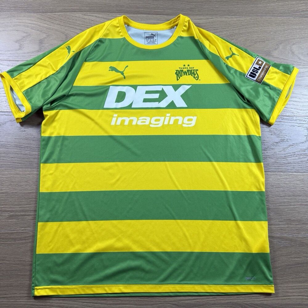 Puma Tampa Bay Rowdies Jersey Adult XL 2024 USL Championship Home Yellow Green